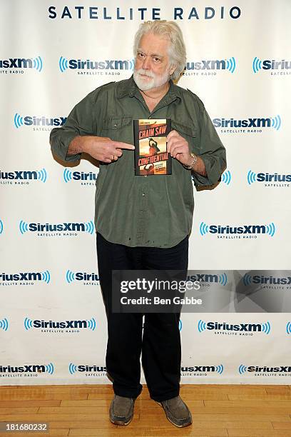 Actor and author Gunnar Hansen poses at SiriusXM Studios on September 23, 2013 in New York City.