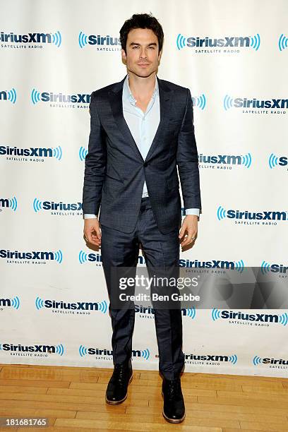 Actor Ian Somerhalder poses at SiriusXM Studios on September 23, 2013 in New York City.