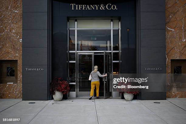 Shopper enters a Tiffany & Co. Store at Easton Town Center in Columbus, Ohio, U.S., on Friday, Sept. 20, 2013. The U.S. Conference Board is scheduled...