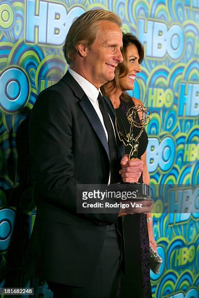 Actor Jeff Daniels and Wife Kathleen Treado arrive at HBO's Annual Primetime Emmy Awards Post Award Reception at The Plaza at the Pacific Design...