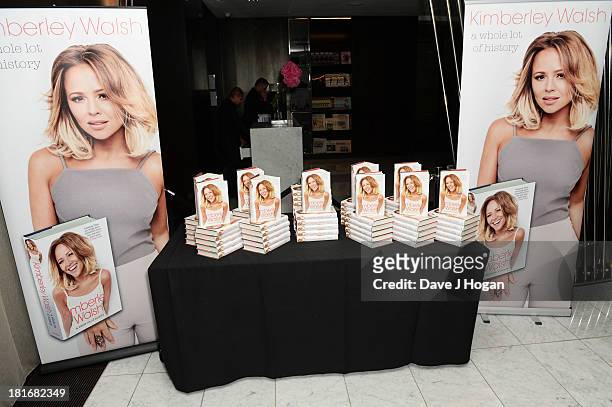 Books are displayed at the launch party for Kimerley Walsh 'A Whole Lot Of History' at Hotel ME on September 23, 2013 in London, England.