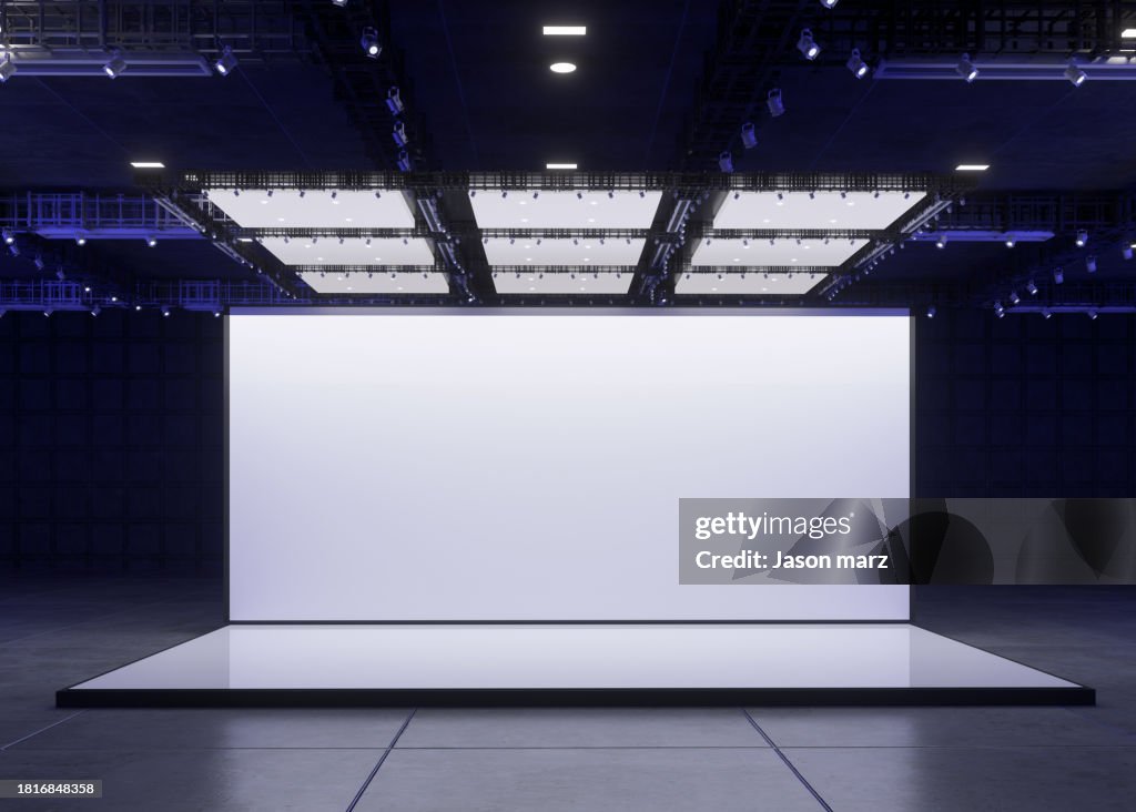 3D rendered white glowing room