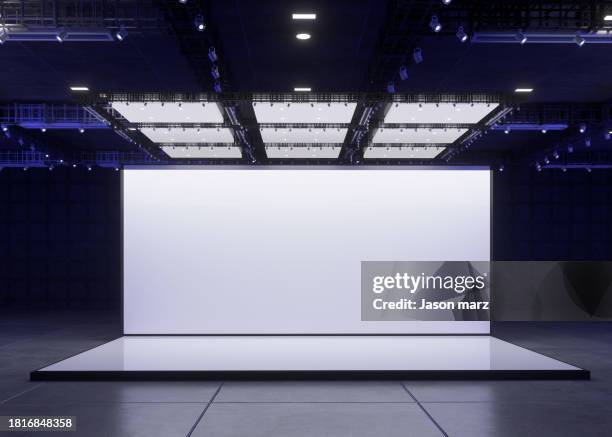 3d rendered white glowing room - exhibition wall stock pictures, royalty-free photos & images