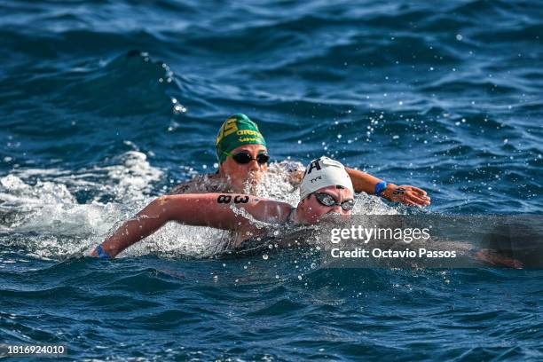 Claire Weinstein of United States competes during the 10km women's race of the World Aquatics Open Water Swimming World Cup 2023 - Funchal on...