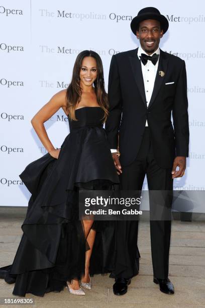 Alexis Stoudemire and NBA player Amar'e Stoudemire attend the Metropolitan Opera season opening production of "Eugene Onegin" at The Metropolitan...