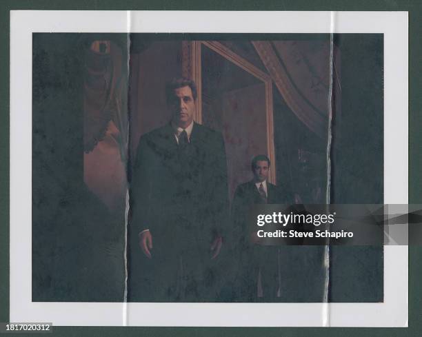 Portrait of American actors Al Pacino and Andy Garcia in 'Godfather Part III' , Los Angeles, California, 1990.