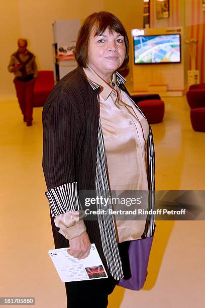 Actress Myriam Boyer attends 'L'Escalier De Fer' with Laurent Gerra : Private Screening in Paris on September 23, 2013 in Paris, France.