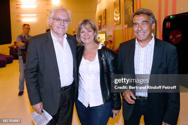 Albert Albou with Father and Mother of Laurent Gerra : Nanou et Nicole Gerra attend 'L'Escalier De Fer' with Laurent Gerra : Private Screening in...
