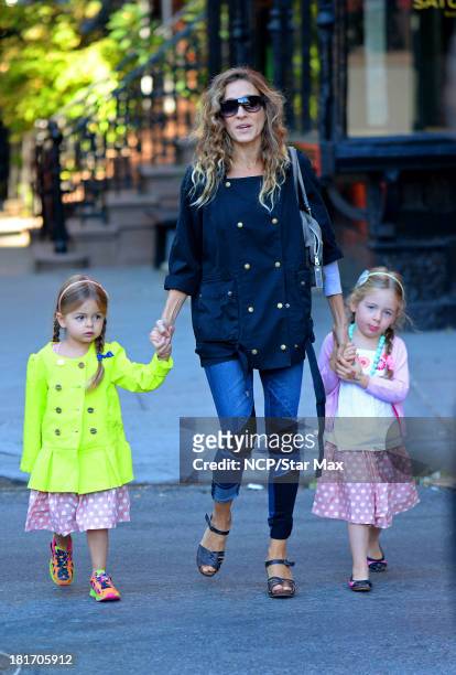 Tabitha Hodge Broderick, Sarah Jessica Parker and Marion Loretta Elwell Broderick are seen on September 23, 2013 in New York City.