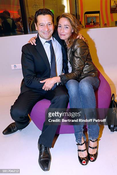 Actors of the movie Laurent Gerra and Annelise Hesme attend 'L'Escalier De Fer' with Laurent Gerra : Private Screening in Paris on September 23, 2013...