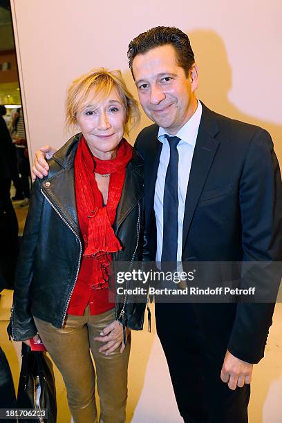 Actors Marie-Anne Chazel and Laurent Gerra attend 'L'Escalier De Fer' with Laurent Gerra : Private Screening in Paris on September 23, 2013 in Paris,...