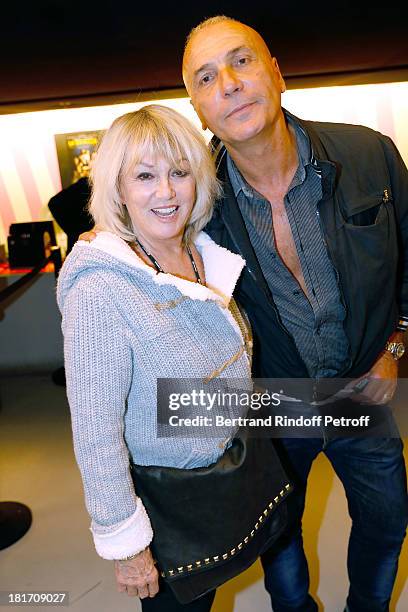 Actress Mylene Demongeot and Guest attend 'L'Escalier De Fer' with Laurent Gerra : Private Screening in Paris on September 23, 2013 in Paris, France.