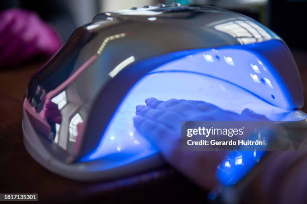 led light for nail drying - led art stock pictures, royalty-free photos & images