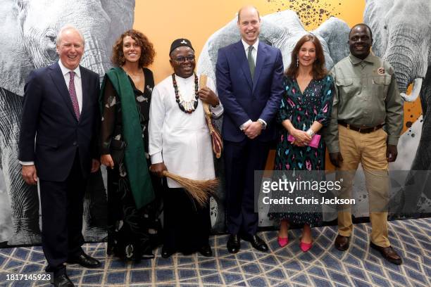 Founder and CEO of Tusk Trust Charlie Mayhew OBE, Tusk Award Winner Fanny Minesi, Prince William Award Winner Dr Ekwoge Abwe, Prince William, Prince...