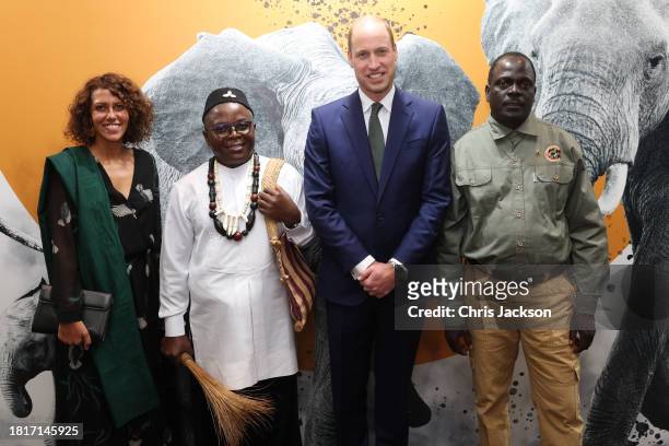 Tusk Award Winner Fanny Minesi, Prince William Award Winner Dr Ekwoge Abwe, Prince William, Prince of Wales and Wildlife Ranger Award Winner Jealous...