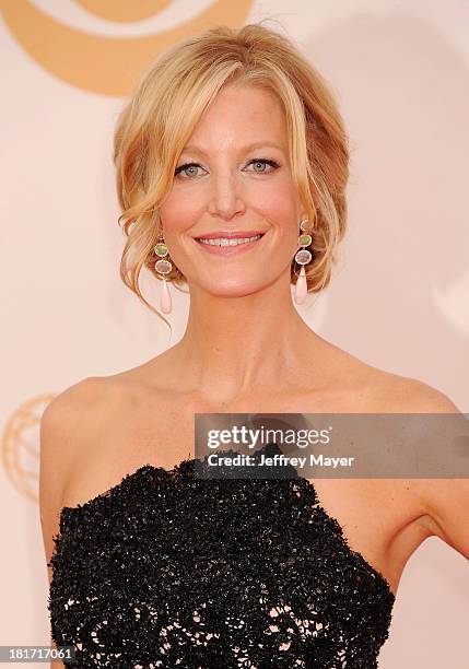 Actress Anna Gunn arrives at the 65th Annual Primetime Emmy Awards at Nokia Theatre L.A. Live on September 22, 2013 in Los Angeles, California.