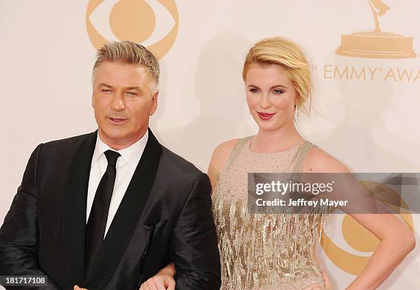 Actor Alec Baldwin and daughter Ireland Baldwin arrive at the 65th Annual Primetime Emmy Awards at Nokia Theatre L.A. Live on September 22, 2013 in...