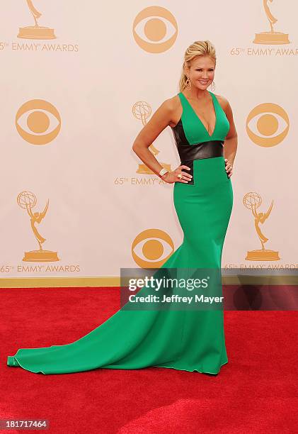 Personality Nancy O'Dell arrives at the 65th Annual Primetime Emmy Awards at Nokia Theatre L.A. Live on September 22, 2013 in Los Angeles, California.