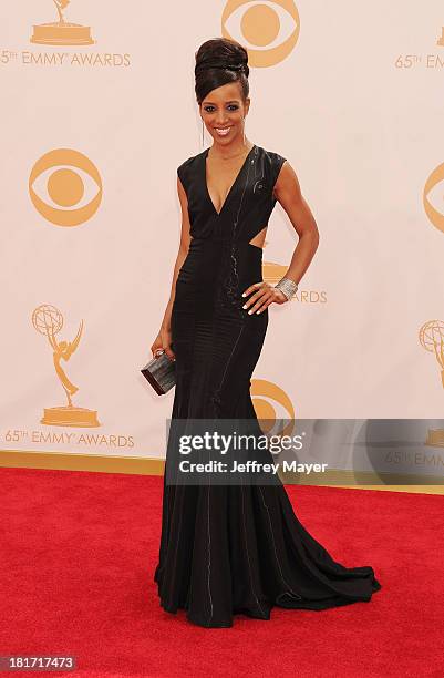 Personality Shaun Robinson arrives at the 65th Annual Primetime Emmy Awards at Nokia Theatre L.A. Live on September 22, 2013 in Los Angeles,...