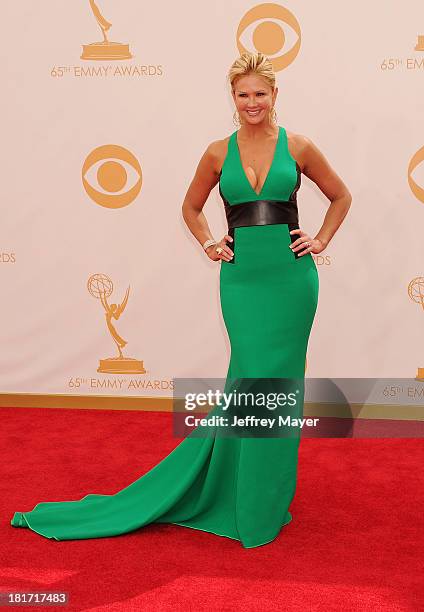 Personality Nancy O'Dell arrives at the 65th Annual Primetime Emmy Awards at Nokia Theatre L.A. Live on September 22, 2013 in Los Angeles, California.