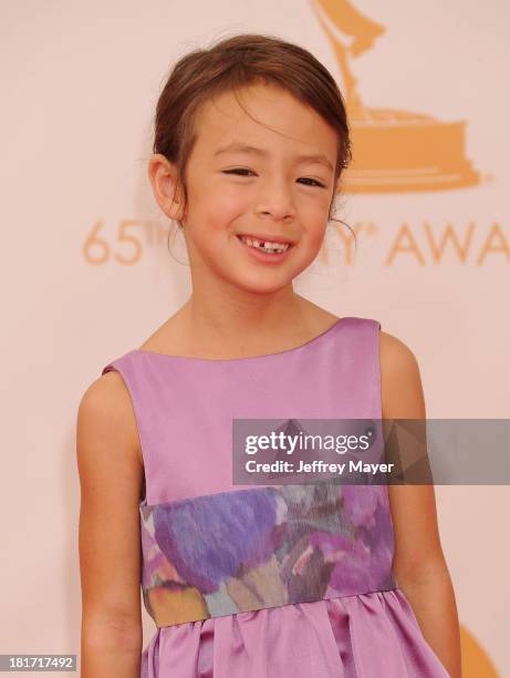 Actress Aubrey Anderson-Emmons arrives at the 65th Annual Primetime Emmy Awards at Nokia Theatre L.A. Live on September 22, 2013 in Los Angeles,...