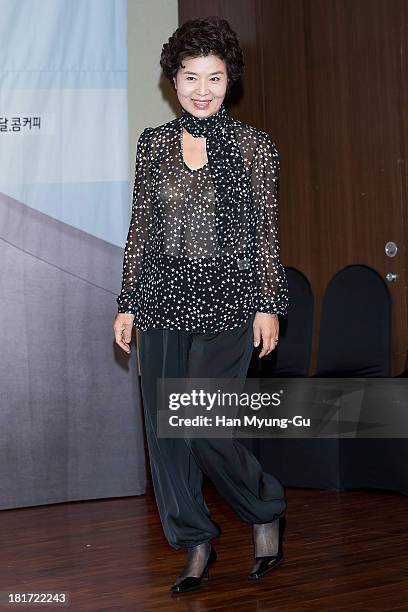 South Korean actress Yoon Mi-Ra attends SBS Drama "Hot Love" press conference at 63 building on September 23, 2013 in Seoul, South Korea. The drama...