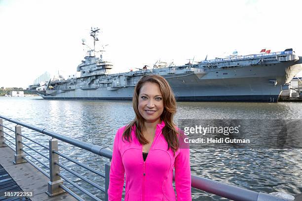 Walt Disney Television via Getty Images News' Ginger Zee broadcasts from Pier 84 at the Hudson River in New York City, 9/22/13, from the Women's...