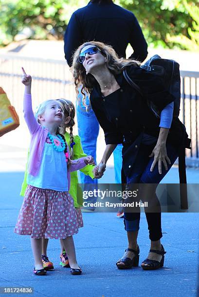 Tabitha Broderick, actress Sarah Jessica Parker and Marion Broderick are seen in Soho on September 23, 2013 in New York City.