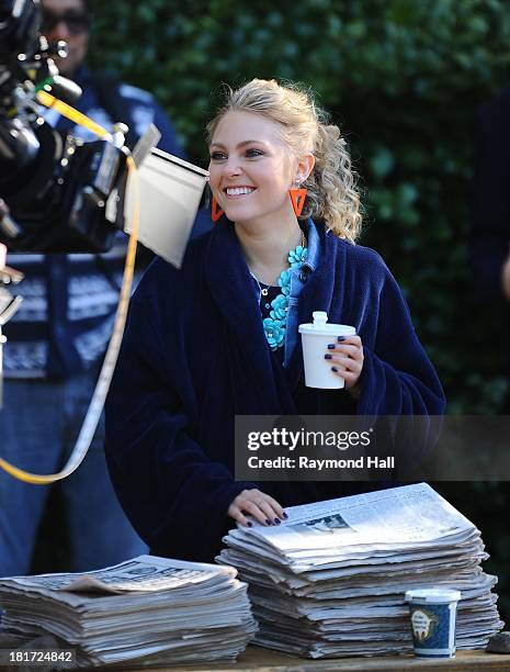 Actress AnnaSophia Robb is seen on the set of 'The Carrie Diaries on September 23, 2013 in New York City.