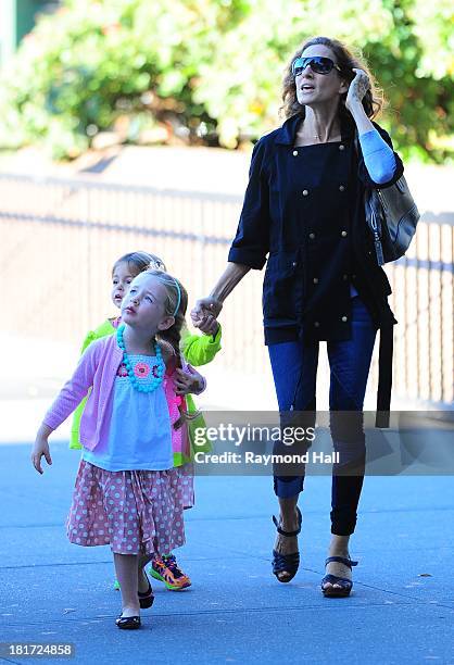 Tabitha Broderick, actress Sarah Jessica Parker and Marion Broderick are seen in Soho on September 23, 2013 in New York City.