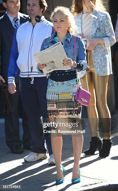 Actress AnnaSophia Robb is seen on the set of 'The Carrie Diaries on September 23, 2013 in New York City.