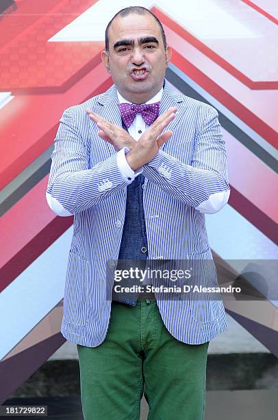 Stefano Belisari known as Elio attends X Factor 2013 Photocall at La Fonderia Napoleonica on September 24, 2013 in Milan, Italy.