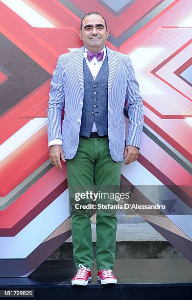 Stefano Belisari known as Elio attends X Factor 2013 Photocall at La Fonderia Napoleonica on September 24, 2013 in Milan, Italy.