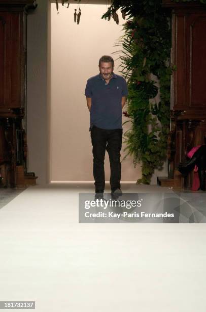 Designer Pascal Millet at the Pascal Millet show as part of the Paris Fashion Week Womenswear Spring/Summer 2014 on September 24, 2013 in Paris,...