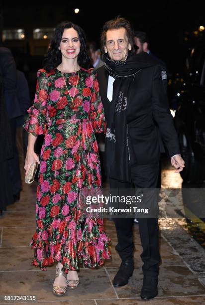 Sally Wood and Ronnie Wood attend The Tusk Conservation Awards 2023 at The Savoy Hotel on November 27, 2023 in London, England.