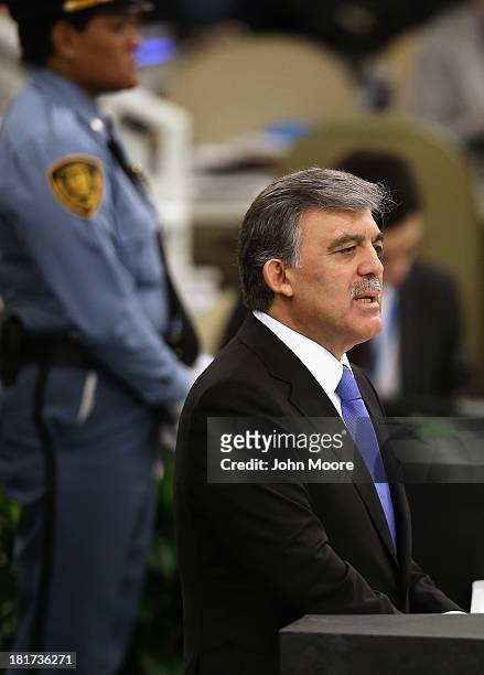 Turkish President Abdullah Gul addresses the U.N. General Assembly on September 24, 2013 in New York City. Over 120 prime ministers, presidents and...