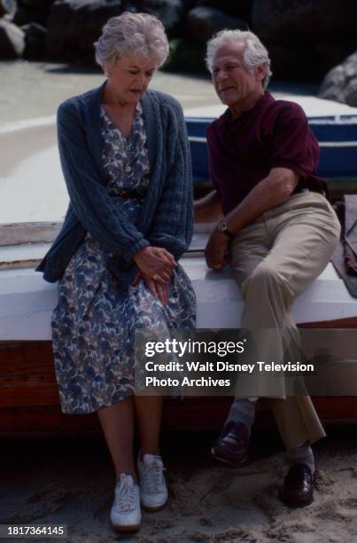 Angela Landsbury, Sam Wanamaker promotional photo for the ABC tv movie 'The Shell Seekers'.