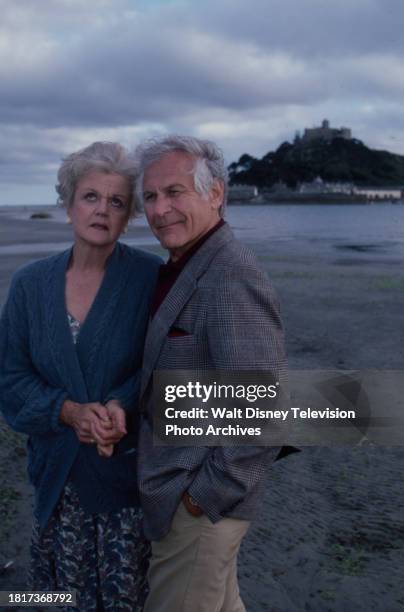 Angela Landsbury, Sam Wanamaker promotional photo for the ABC tv movie 'The Shell Seekers'.