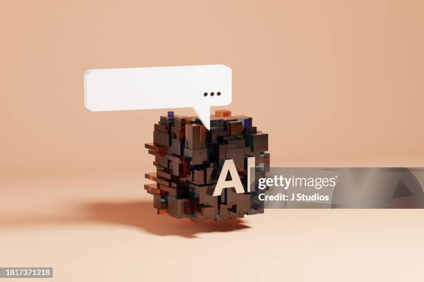 ai symbol with speech bubbles - artificial intelligence stock pictures, royalty-free photos & images