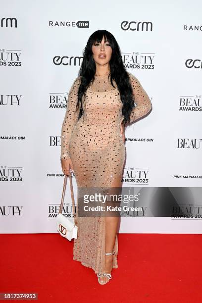 Sophie Kasaei attends The Beauty Awards 2023 at Honourable Artillery Company on November 27, 2023 in London, England.