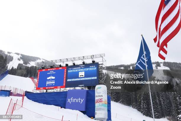 General View. Due to the bad weather conditions the jury has decided to cancel todays race during the Audi FIS Alpine Ski World Cup Men's Downhill on...