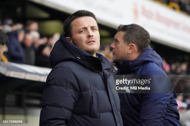 Joe Edwards, Manager of Millwall before the Sky Bet Championship match between Millwall and Sunderland at The Den on December 2, 2023 in London,...