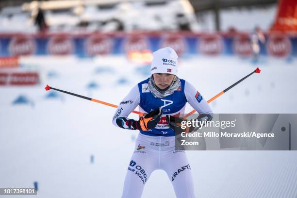 Ida Marie Hagen of Team Norway in action, takes 2nd place during the FIS Nordic Combined World Cup Women's Gundersen HS98 5km on December 2, 2023 in...