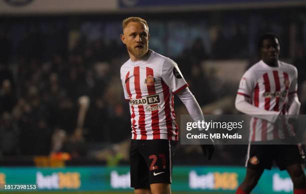 Alex Pritchard of Sunderland during the Sky Bet Championship match between Millwall and Sunderland at The Den on December 2, 2023 in London, England.