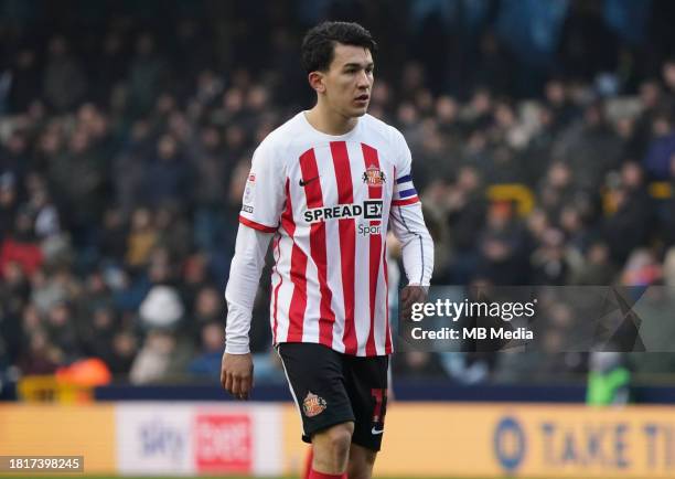 Luke O'Nien of Sunderland during the Sky Bet Championship match between Millwall and Sunderland at The Den on December 2, 2023 in London, England.