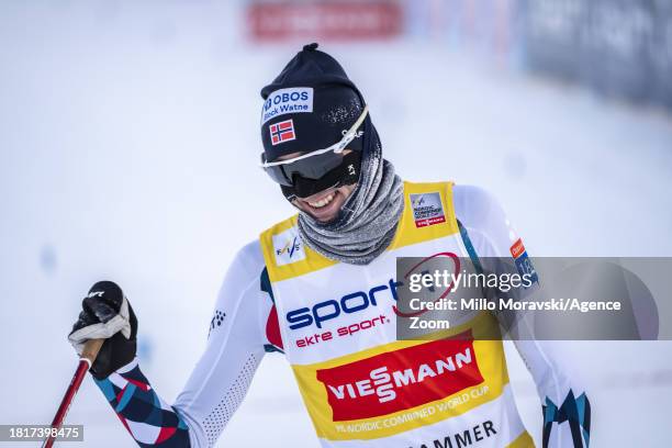 Jarl Magnus Riiber of Team Norway in action, takes 1st place during the FIS Nordic Combined World Cup Men's Gundersen HS98 10km on December 2, 2023...