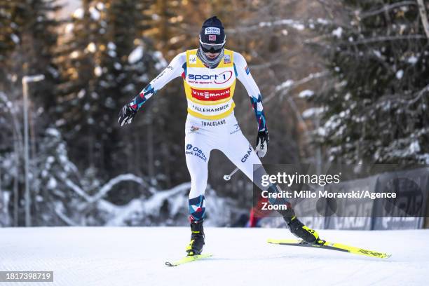 Jarl Magnus Riiber of Team Norway in action, takes 1st place during the FIS Nordic Combined World Cup Men's Gundersen HS98 10km on December 2, 2023...