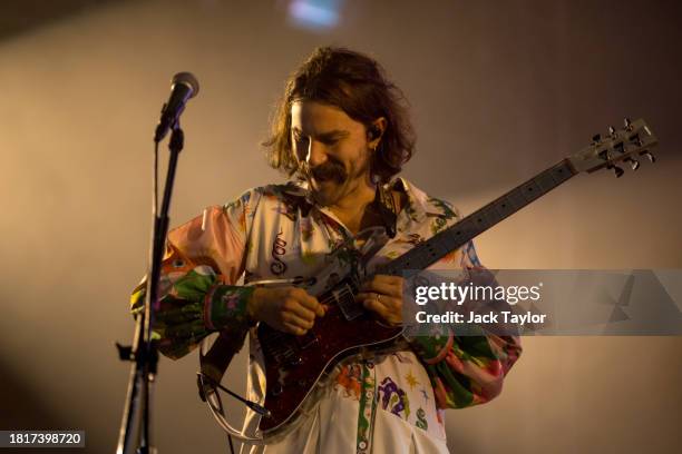 Guitarist Mark Bowen of British rock band Idles performs at Maho Rasop Festival 2023 on December 2, 2023 in Bangkok, Thailand.