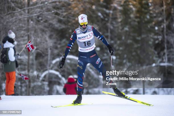 Matteo Baud of Team France in action during the FIS Nordic Combined World Cup Men's Gundersen HS98 10km on December 2, 2023 in Lillehammer, Norway.