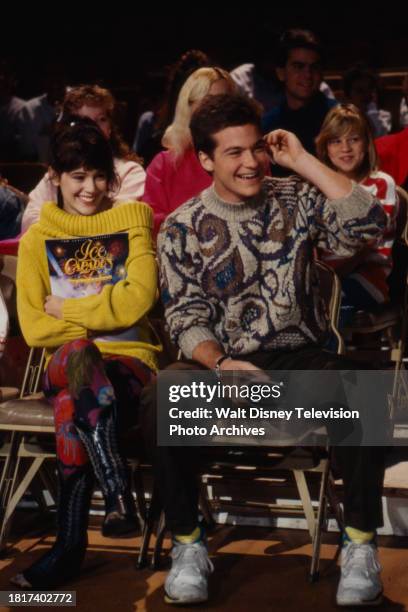 Los Angeles, CA Alyssa Milano, Jason Bateman hosting the ABC tv special 'The Ice Capades with Jason Bateman and Alyssa Milano'.